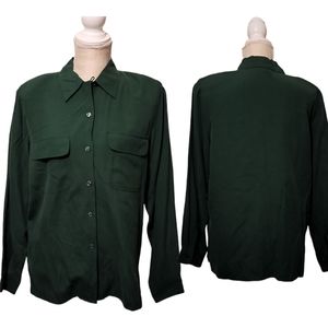 Silk NCounter 100% Silk Button-down Blouse